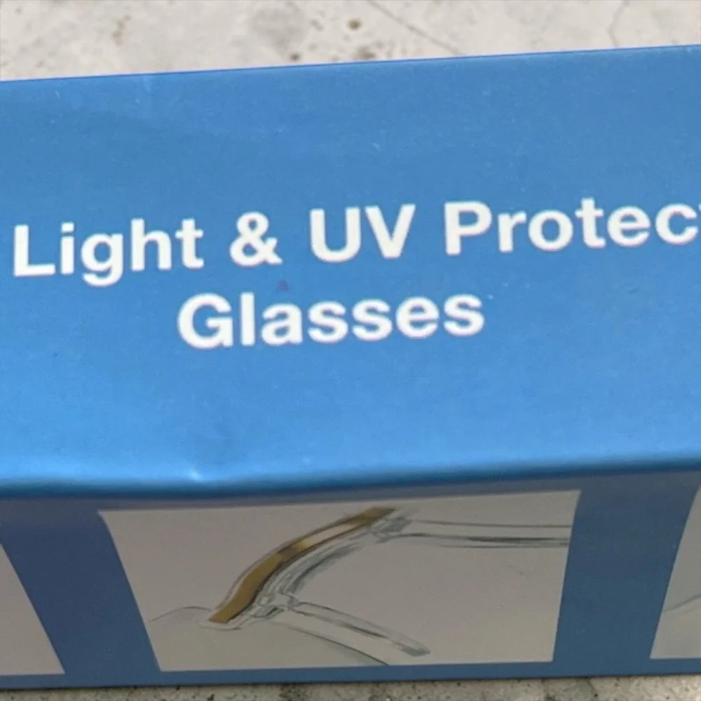 Blue Light UV Protection Rimless Reading Glasses Gold Black w/ Case New